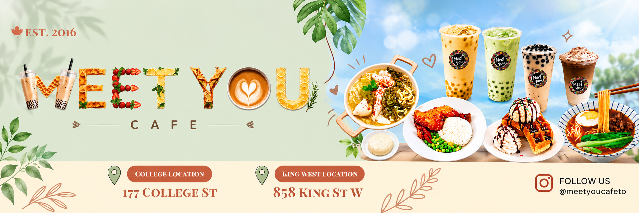 MeeT You Cafe — bubble tea, coffee, food and dessert